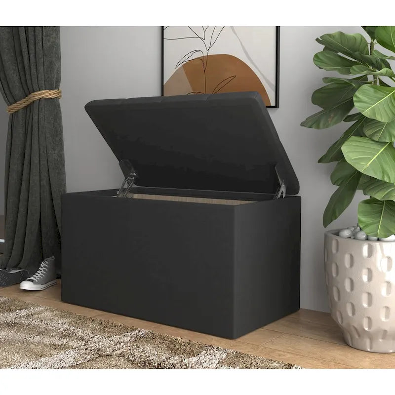 Arya Upholestered Flip Top Storage Bench