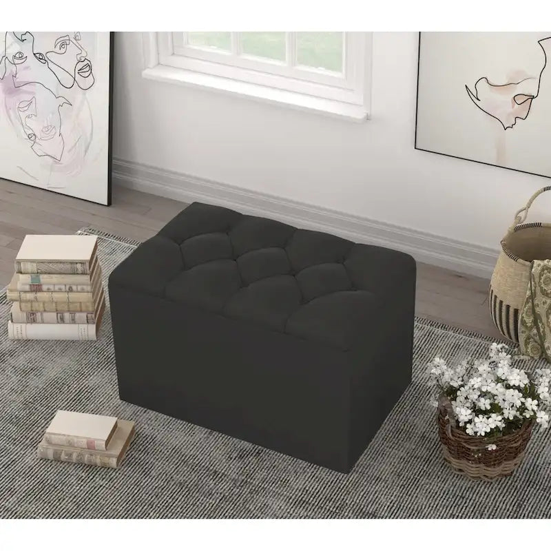 Arya Upholestered Flip Top Storage Bench