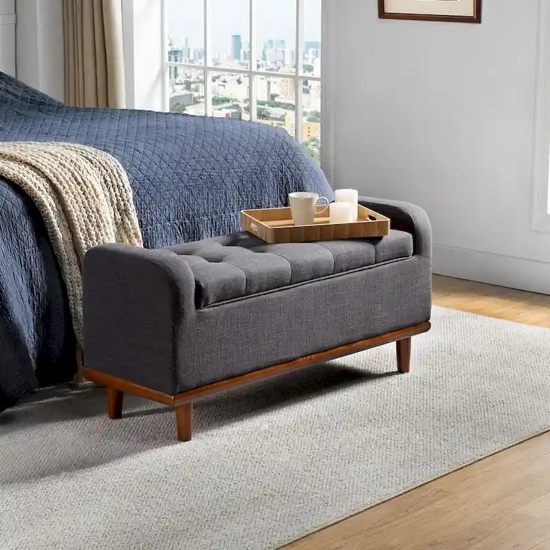 Bastian Upholstered Bench with Solid Wood Legs