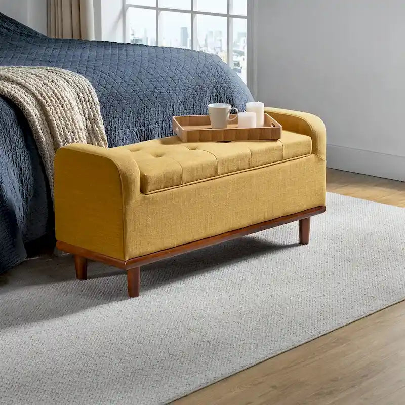 Bastian Upholstered Bench with Solid Wood Legs