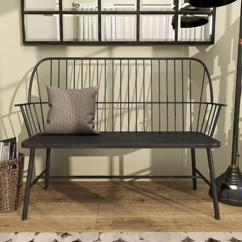 Iron Traditional Outdoor Bench 38 x 48 x 19