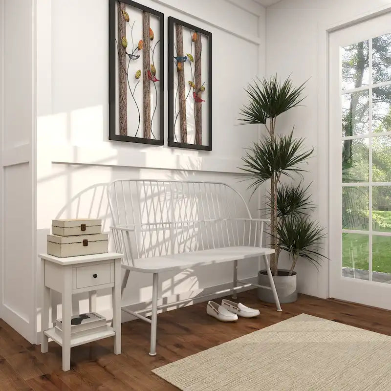 Iron Traditional Outdoor Bench 38 x 48 x 19