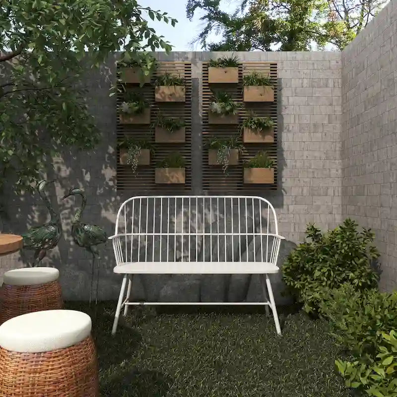 Iron Traditional Outdoor Bench 38 x 48 x 19