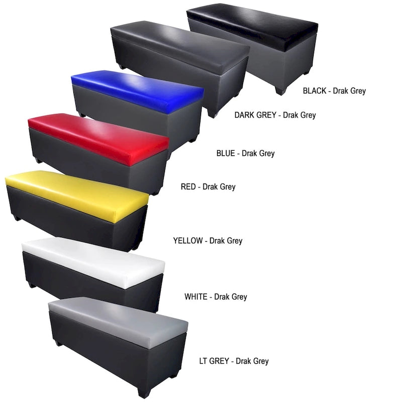 The Sole Secret Retro Dark Grey Vinyl Shoe Storage Bench