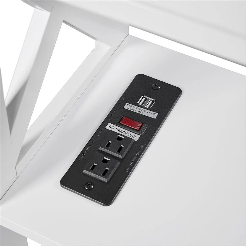 Yaheetech Wooden Console Table with Power Outlet Entryway Table