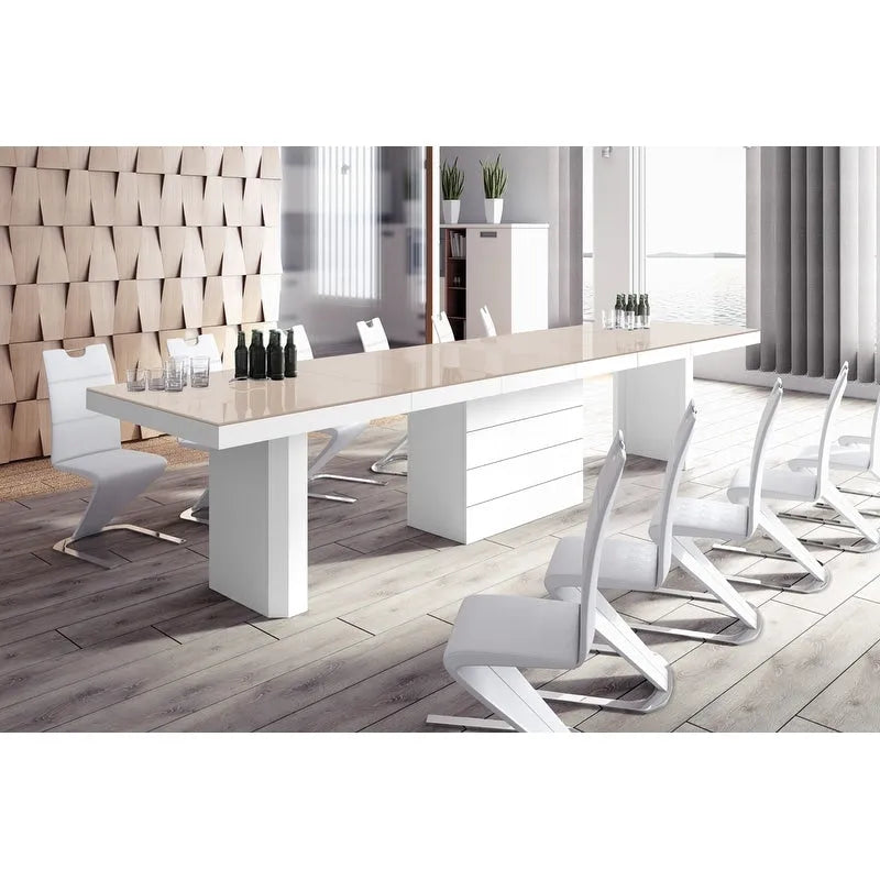 VOLOS Extendable High-gloss Modern Dining Table