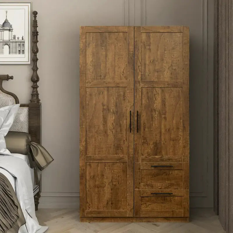 70.87H High wardrob with 2 doors, 2 drawers and 5 storage spaces