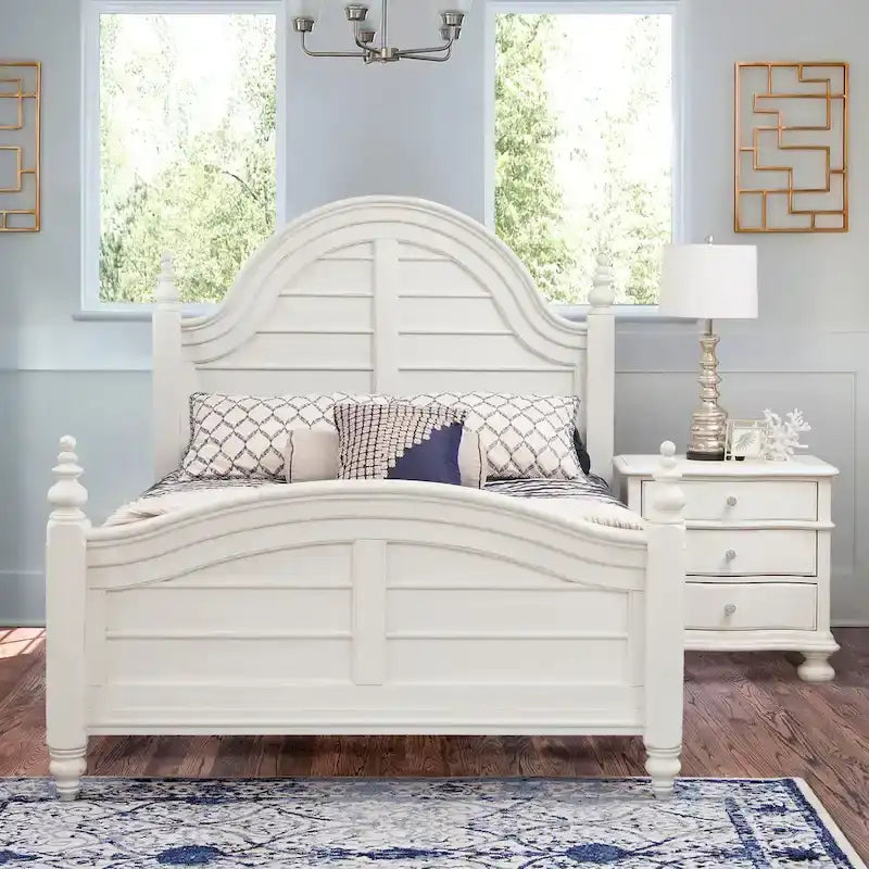 Roanoke Dove White Panel Bed