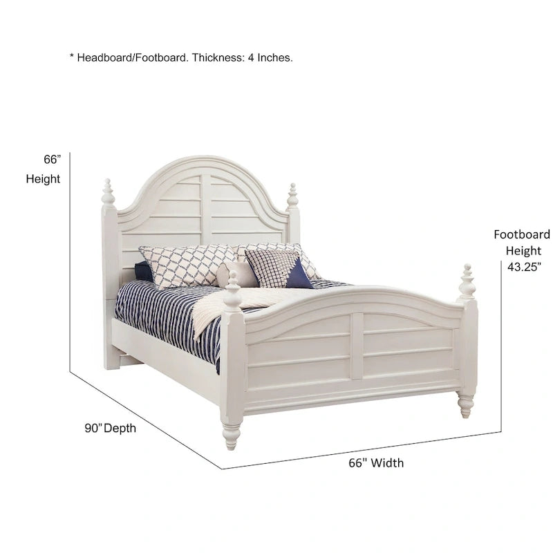 Roanoke Dove White Panel Bed