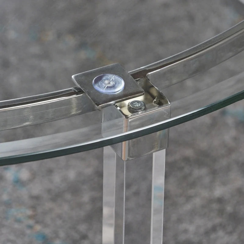 Elowen Round Glass Coffee Table by Christopher Knight Home - 35.5L x 35.5W x 18H