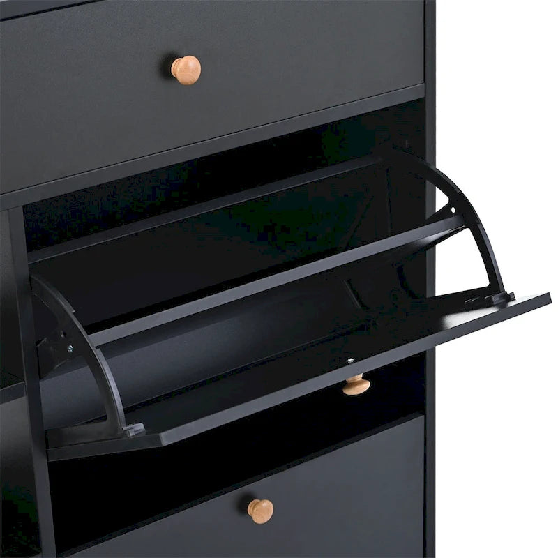 Merax Multifunctional 2-Tier Shoe Storage Organizer with Drawers