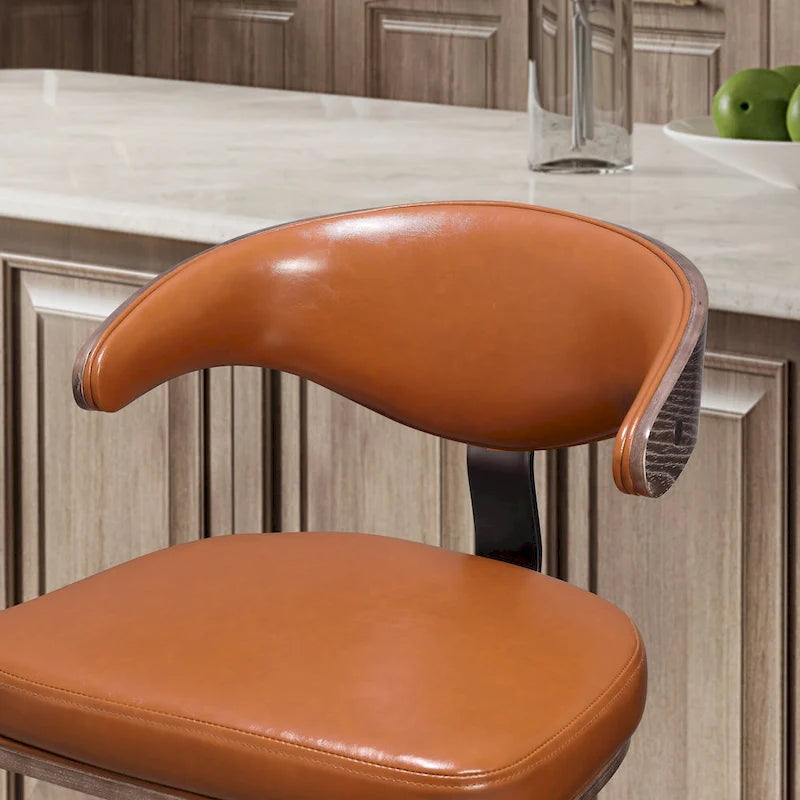 Tabourets de bar pivotants réglables en bois courbé