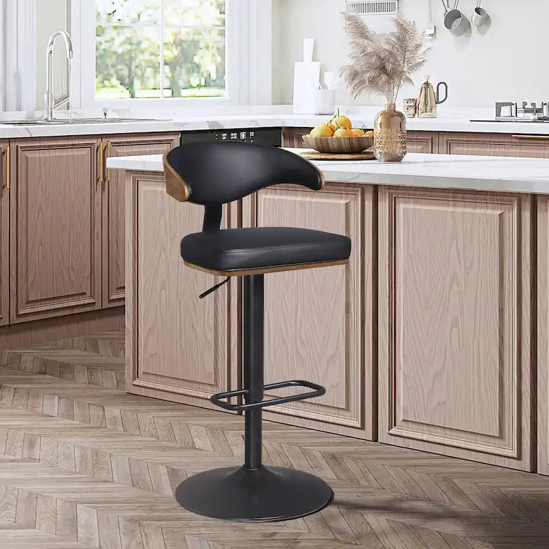 Tabourets de bar pivotants réglables en bois courbé