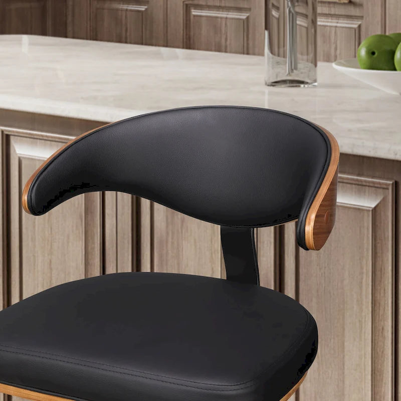 Tabourets de bar pivotants réglables en bois courbé