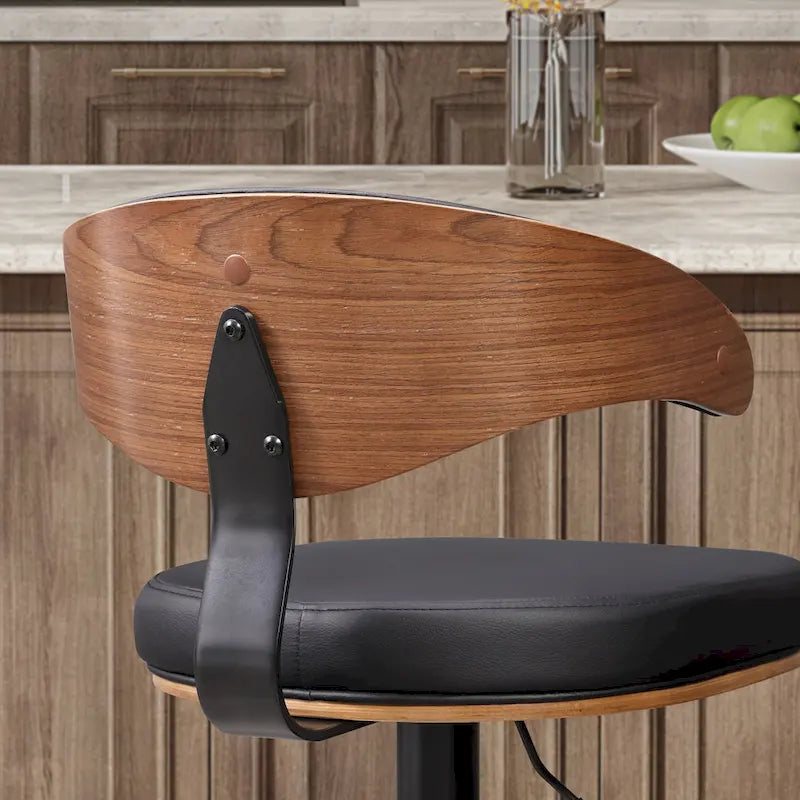 Tabourets de bar pivotants réglables en bois courbé
