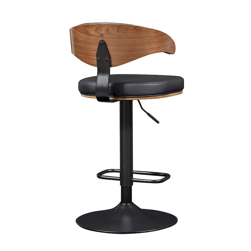 Tabourets de bar pivotants réglables en bois courbé