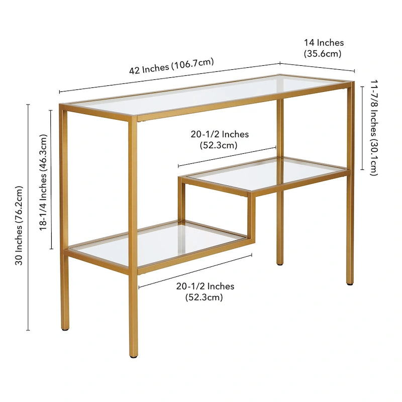 Lovett Console Table Brass Finish