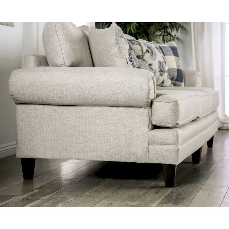 Stormy Thistle Transitional Ivory Fabric 2-Piece Living Room Set by Furniture of America