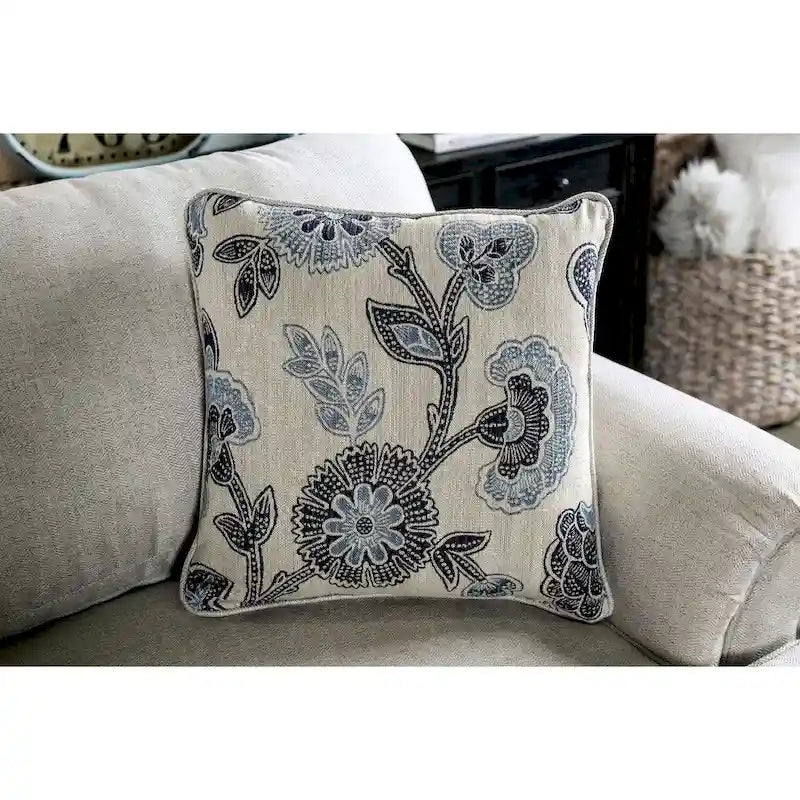 Stormy Thistle Transitional Ivory Fabric 2-Piece Living Room Set by Furniture of America