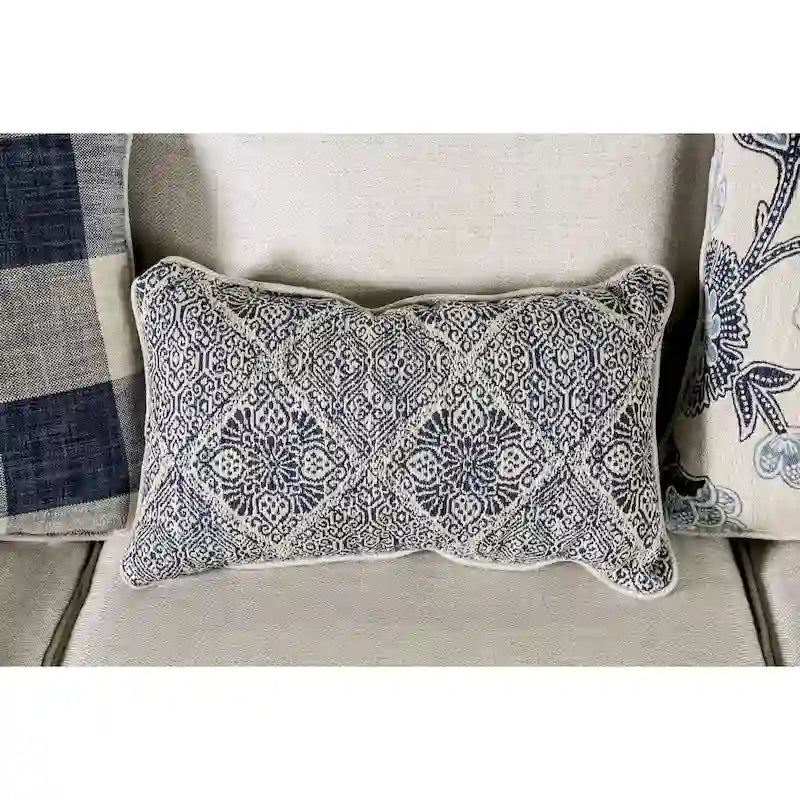 Stormy Thistle Transitional Ivory Fabric 2-Piece Living Room Set by Furniture of America