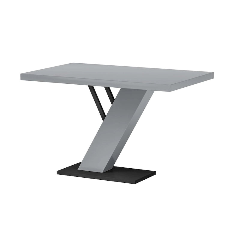 Somette Lillian 3-Piece Gloss Gray Dining Set with Dining Table, Nook and Bench