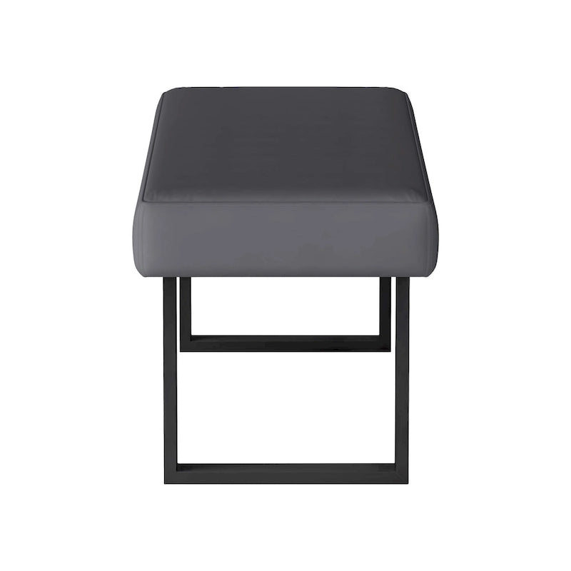 Somette Lillian 3-Piece Gloss Gray Dining Set with Dining Table, Nook and Bench