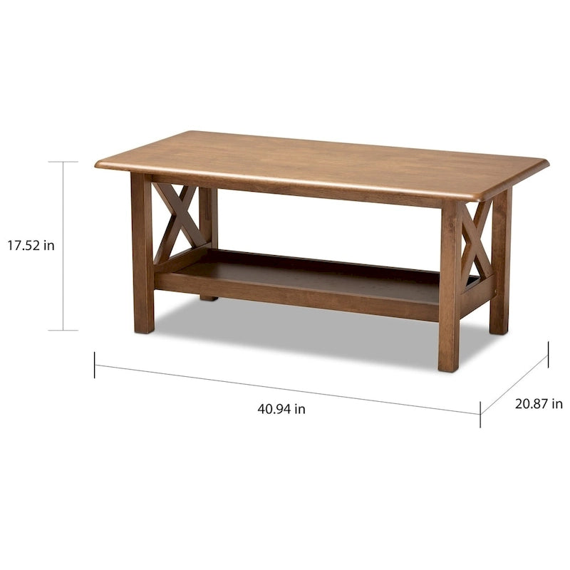 Copper Grove Ruanbay Walnut Brown Coffee Table