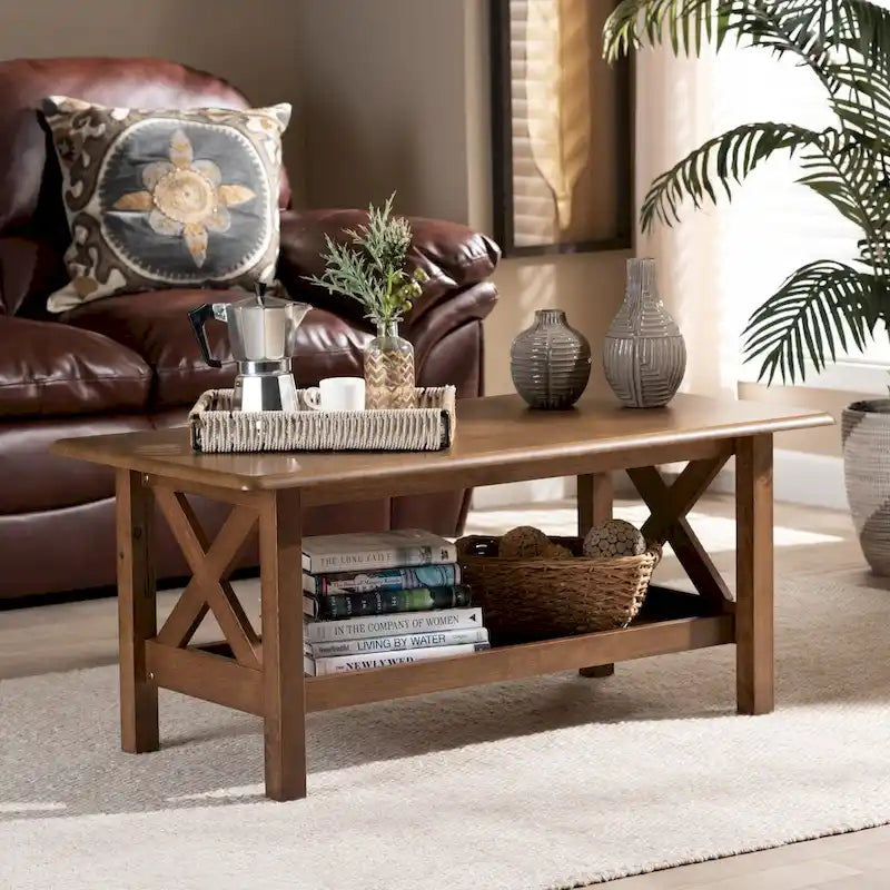 Copper Grove Ruanbay Walnut Brown Coffee Table
