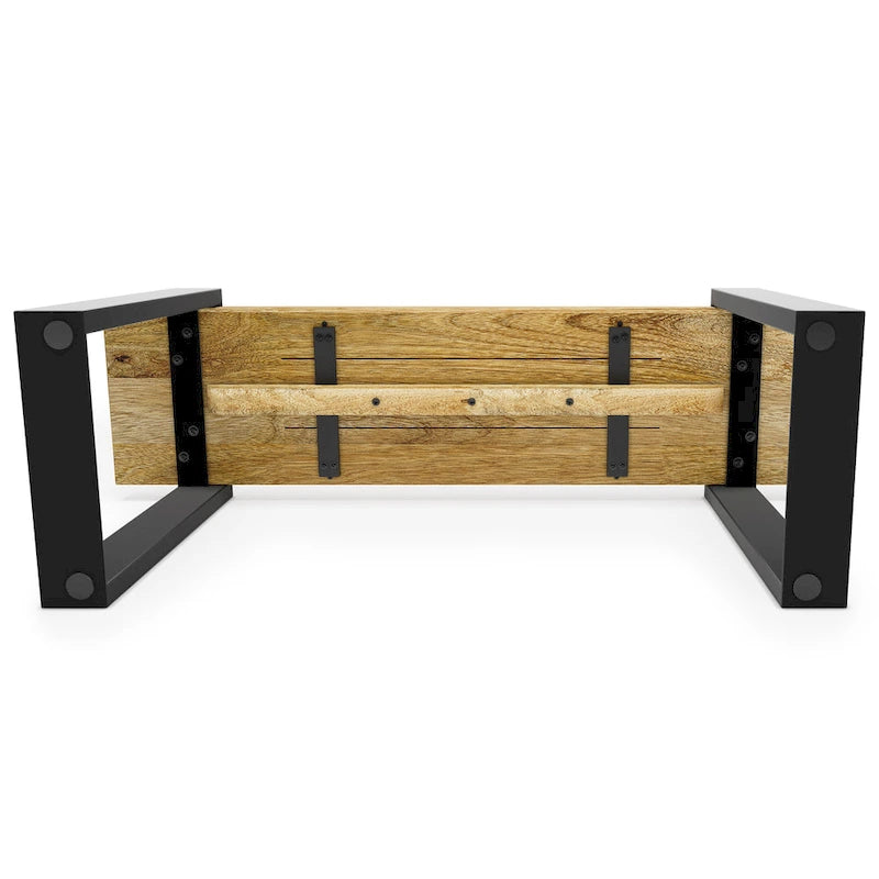 WYNDENHALL Marta SOLID MANGO WOOD 42 inch Wide Industrial Contemporary Bench in Natural - 42 Inches wide