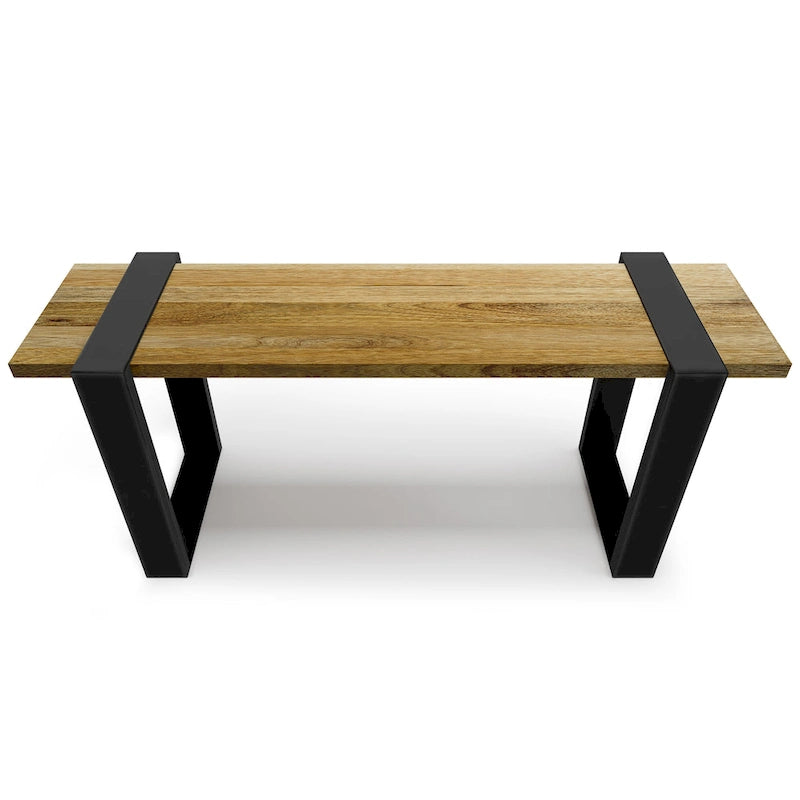 WYNDENHALL Marta SOLID MANGO WOOD 42 inch Wide Industrial Contemporary Bench in Natural - 42 Inches wide