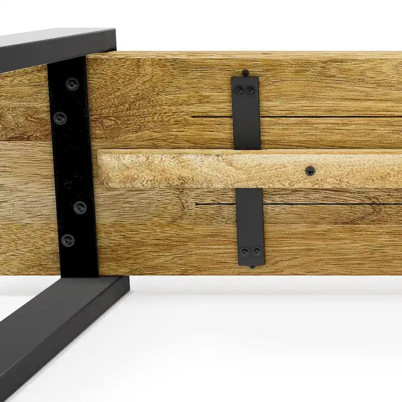 WYNDENHALL Marta SOLID MANGO WOOD 42 inch Wide Industrial Contemporary Bench in Natural - 42 Inches wide