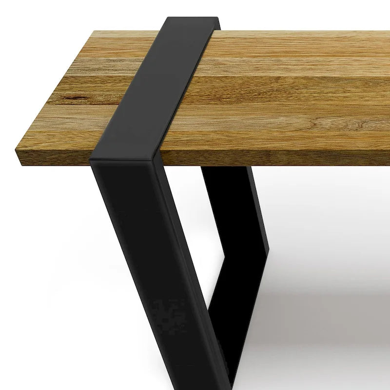 WYNDENHALL Marta SOLID MANGO WOOD 42 inch Wide Industrial Contemporary Bench in Natural - 42 Inches wide