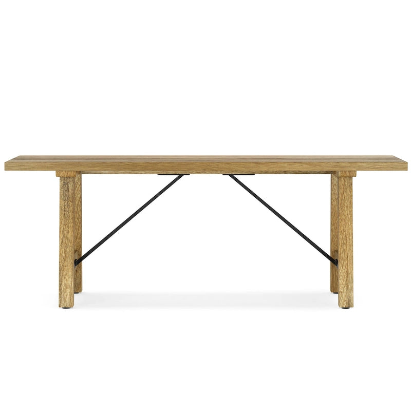 WYNDENHALL Jake SOLID MANGO WOOD 47 inch Wide Industrial Contemporary Bench in Natural - 14 d x 47 w x 17 h