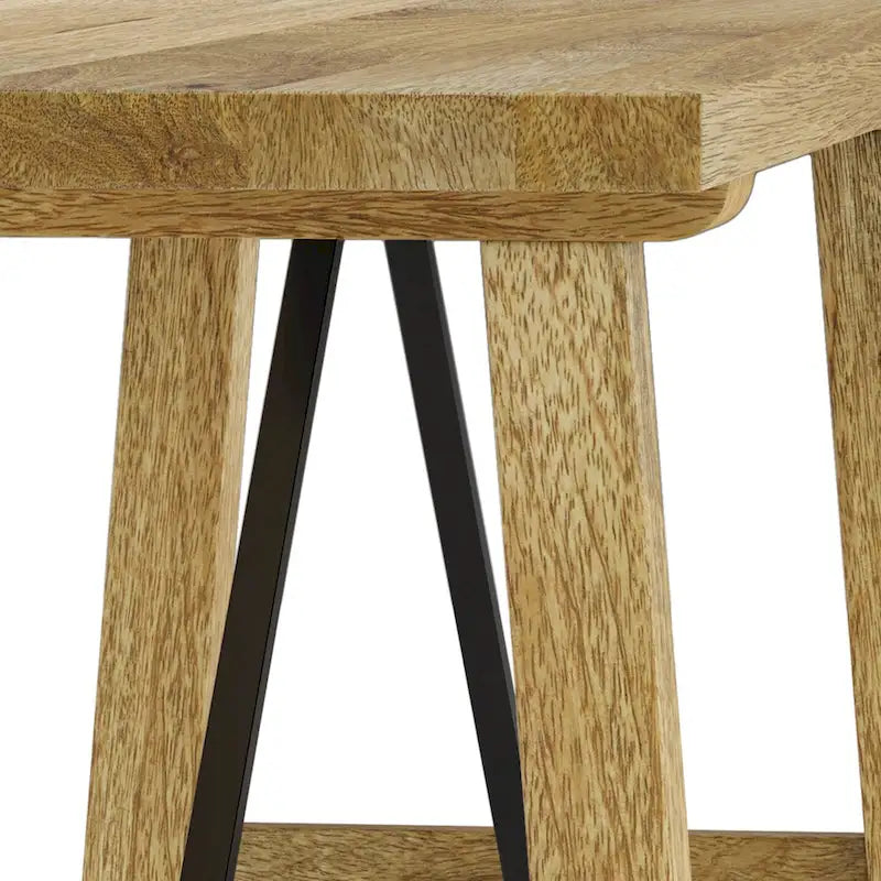 WYNDENHALL Jake SOLID MANGO WOOD 47 inch Wide Industrial Contemporary Bench in Natural - 14 d x 47 w x 17 h