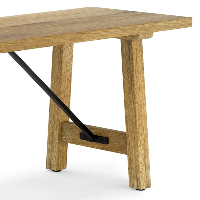 WYNDENHALL Jake SOLID MANGO WOOD 47 inch Wide Industrial Contemporary Bench in Natural - 14 d x 47 w x 17 h