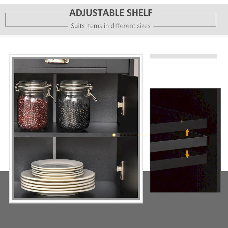 HOMCOM Sideboard Buffet Storage Cabinet Server Console Table with Drawers for Living Room, Dining Room