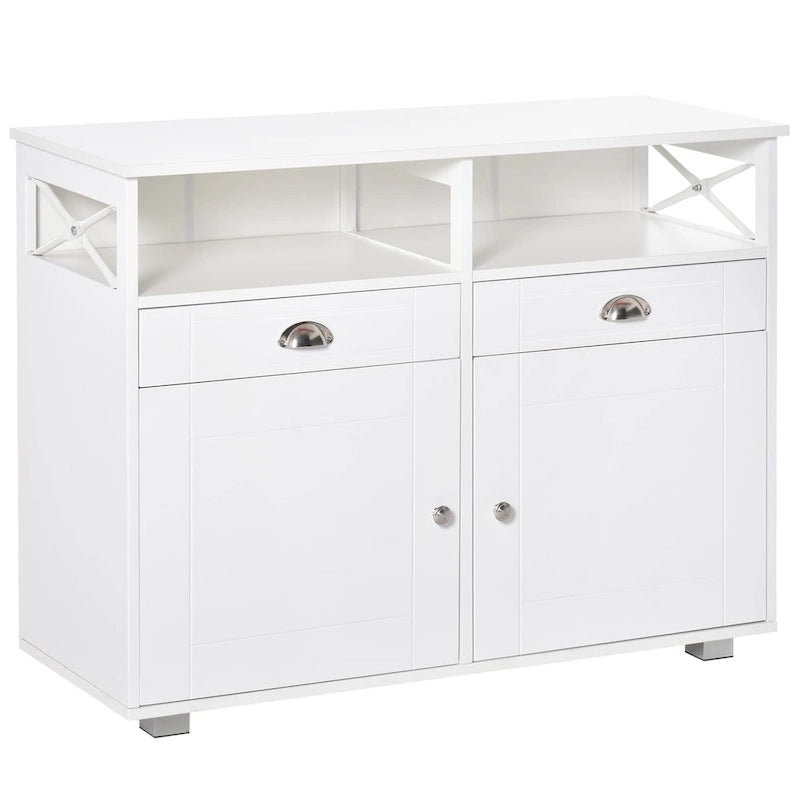 HOMCOM Sideboard Buffet Storage Cabinet Server Console Table with Drawers for Living Room, Dining Room
