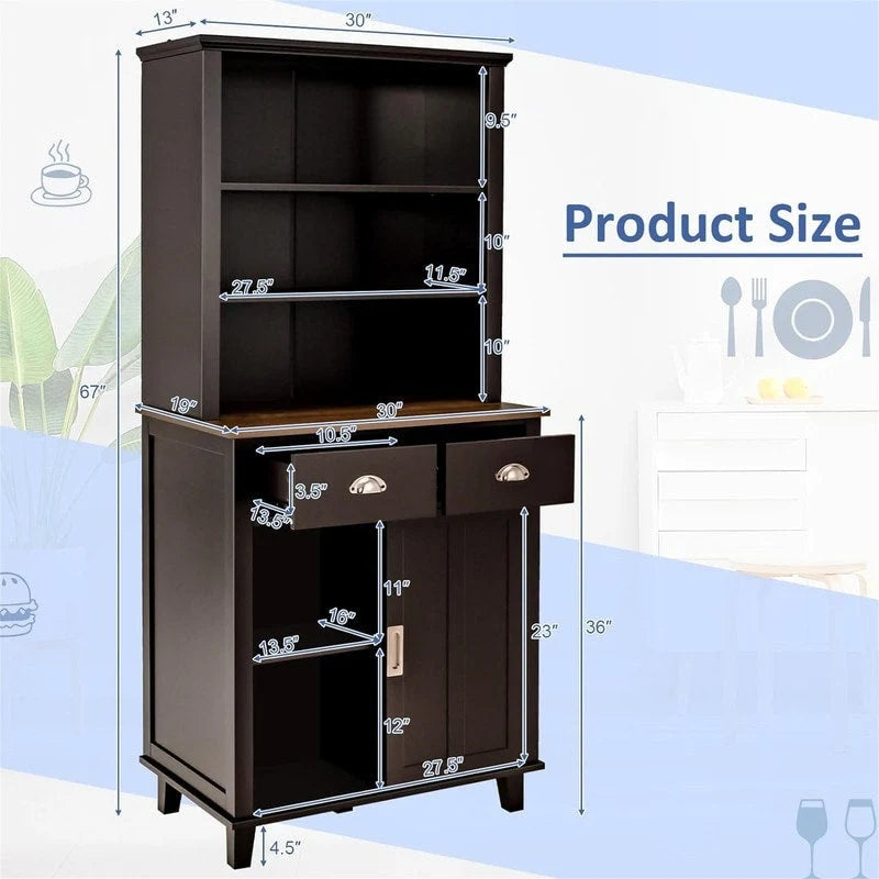 Kitchen Pantry Storage Cabinet - 19D x 30W x 67H