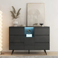 Sideboard Buffet Storage Cabinet with Led Light for Living Room