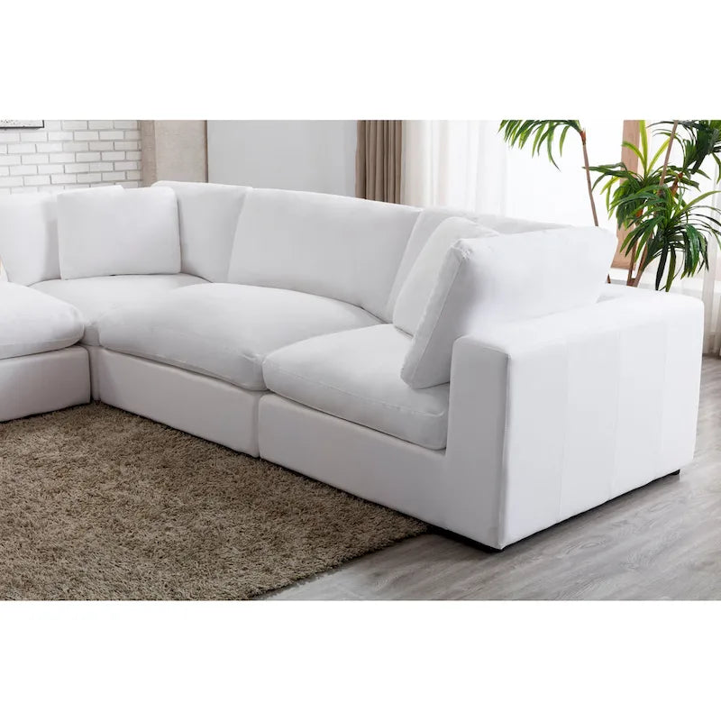 Roundhill Furniture Rivas Contemporary Feather Fill 5-Piece Modular Sectional Sofa