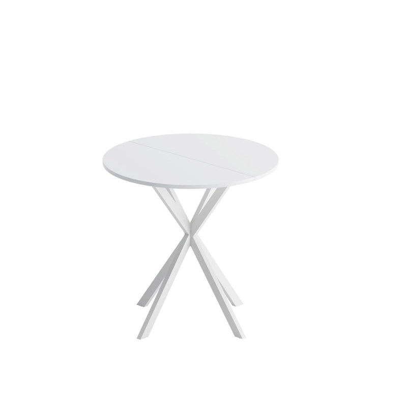 Modern Cross Leg Round Dining Table ,Two Piece Removable Top