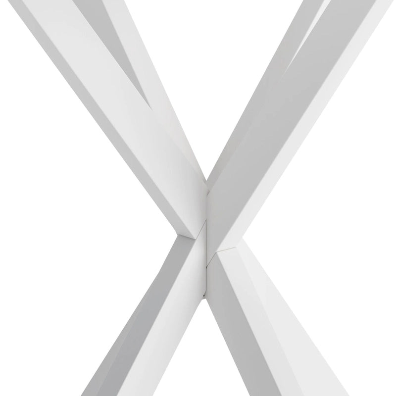 Modern Cross Leg Round Dining Table ,Two Piece Removable Top