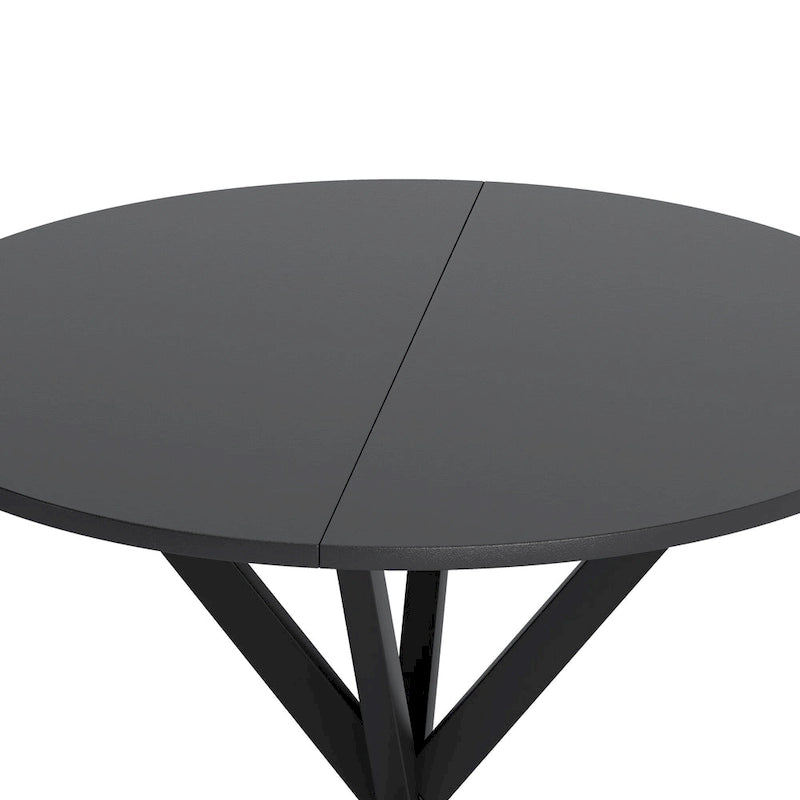 Modern Cross Leg Round Dining Table ,Two Piece Removable Top