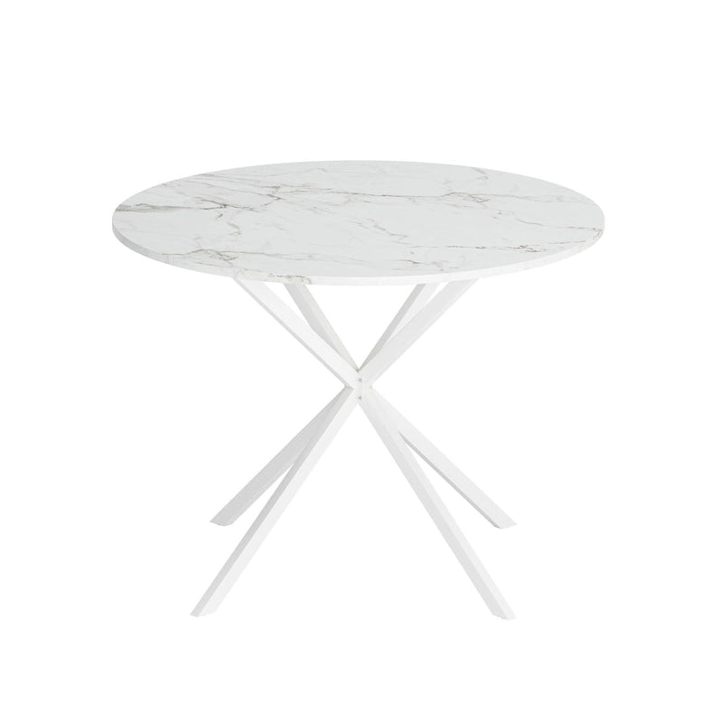 Modern Cross Leg Round Dining Table ,Two Piece Removable Top