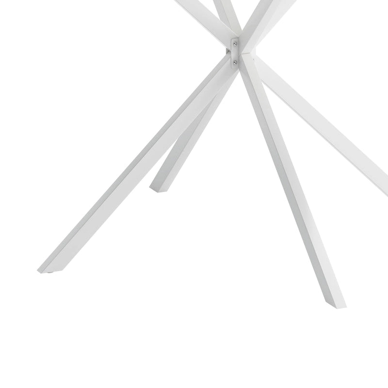 Modern Cross Leg Round Dining Table ,Two Piece Removable Top