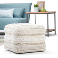 Pouf carré bohème en motif tissé à la main