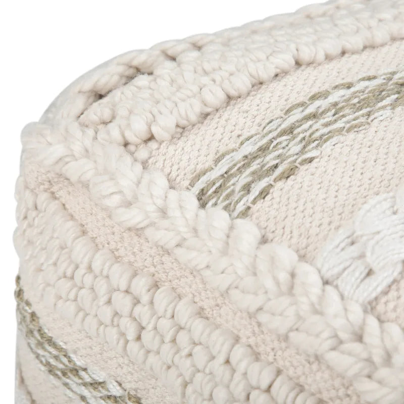 Pouf carré bohème en motif tissé à la main