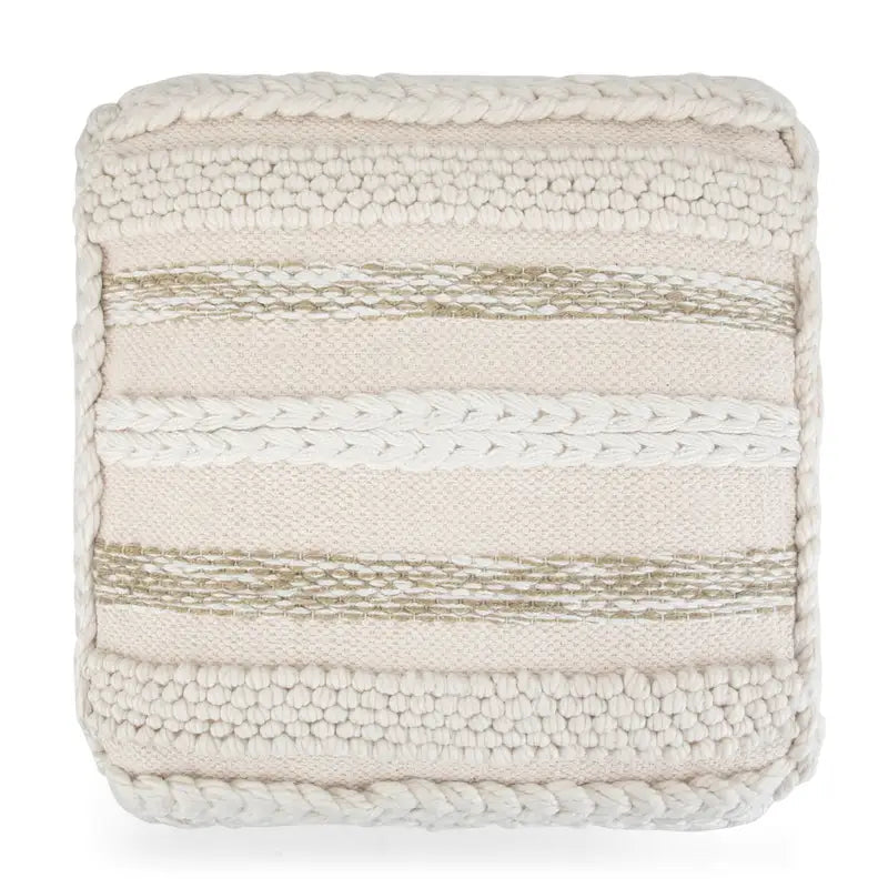 Pouf carré bohème en motif tissé à la main