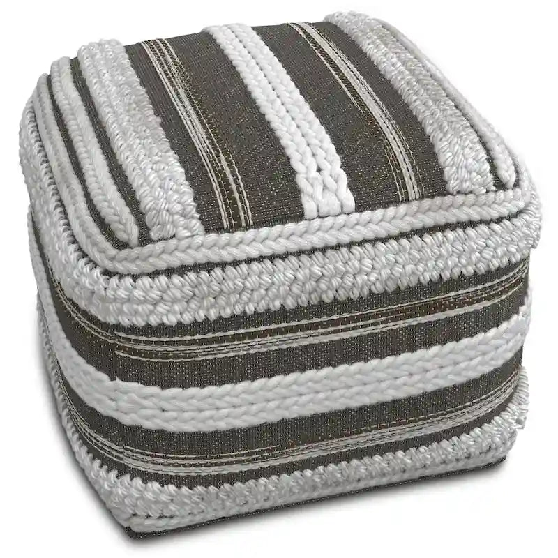 Pouf carré bohème en motif tissé à la main