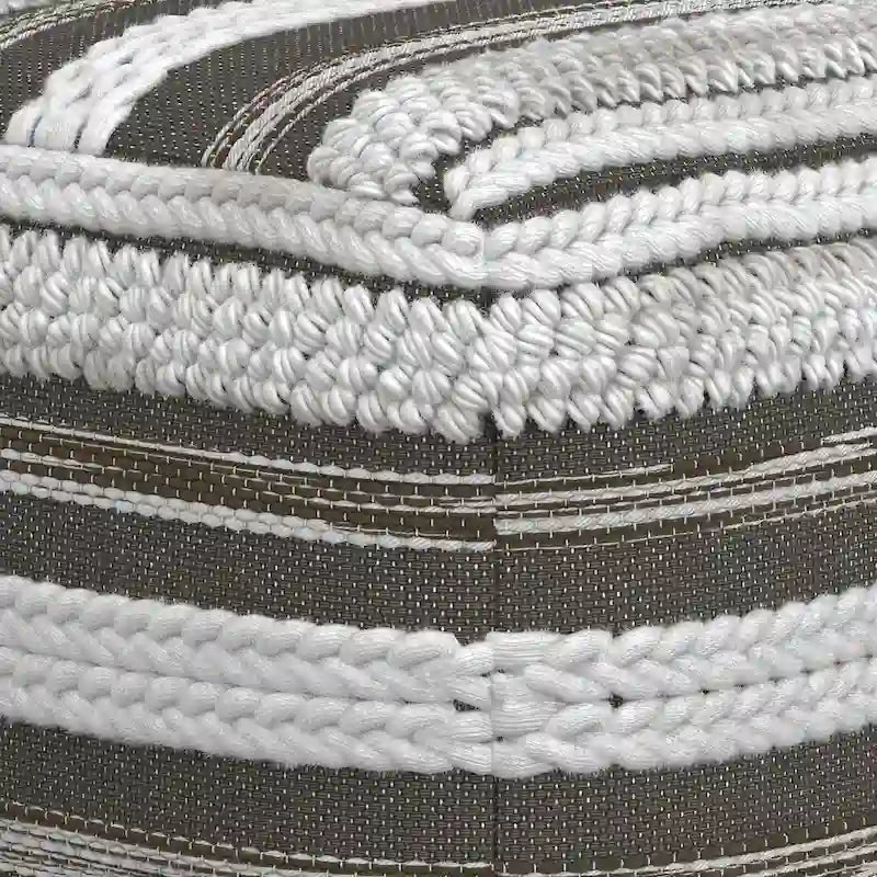 Pouf carré bohème en motif tissé à la main